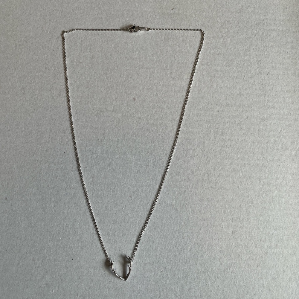 Sterling Silver Antlers Necklace